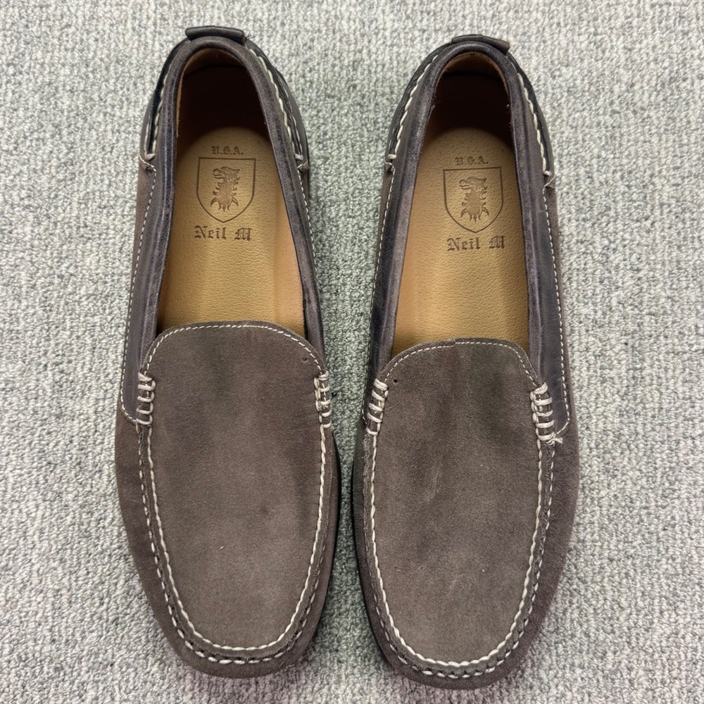 Neil M Men's Brown Suede Loafers Size 9 Comfort Slip On Shoes Made in USA